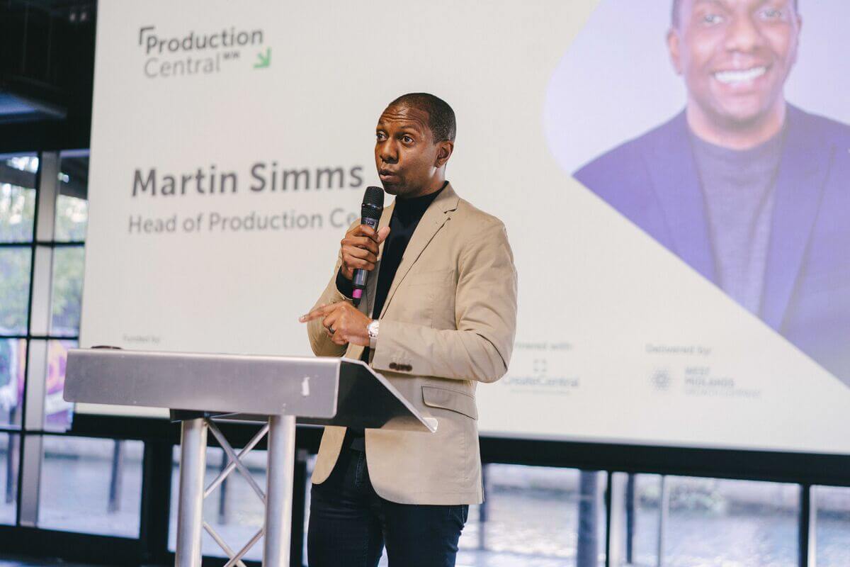 Martin Simms gives a speech at the launch event